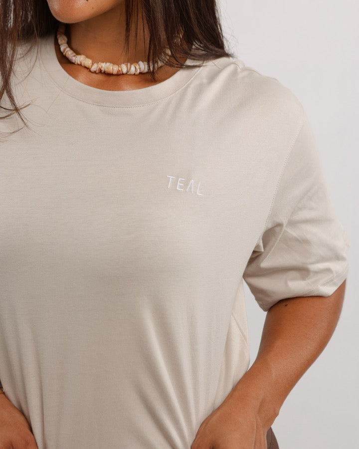 Everyday Tie Back Tee in Sand