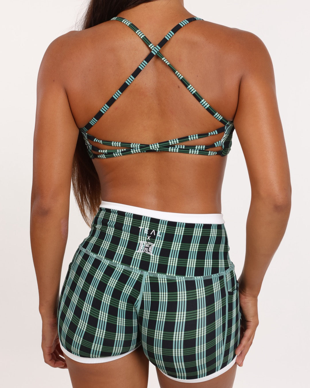Josie Cross Back Bra in UH Black Palaka