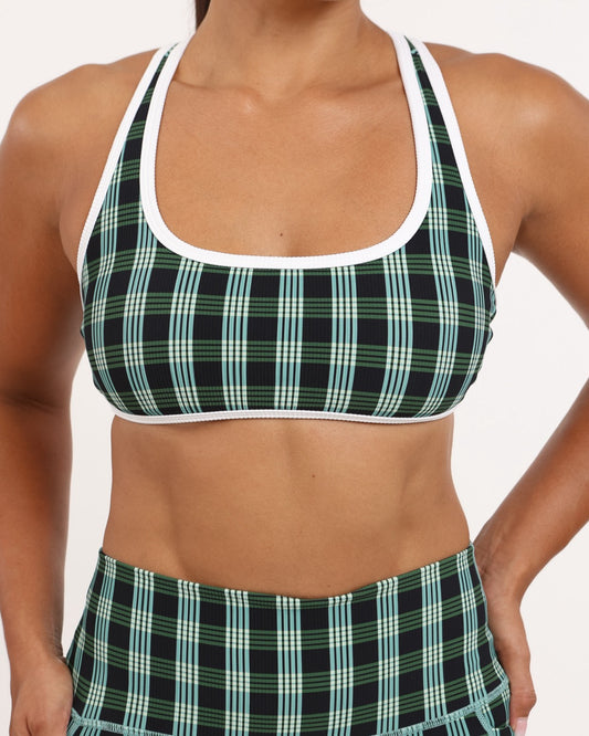 Racer Back Top in UH Black Palaka