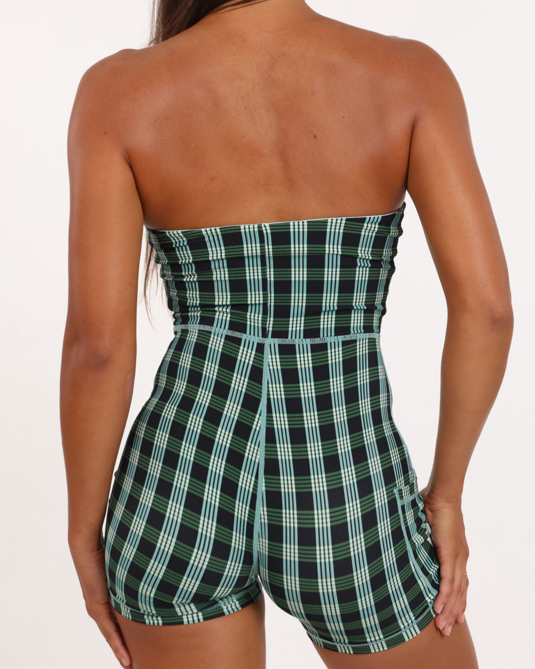 Anu Strapless Jumpsuit in UH Black Palaka