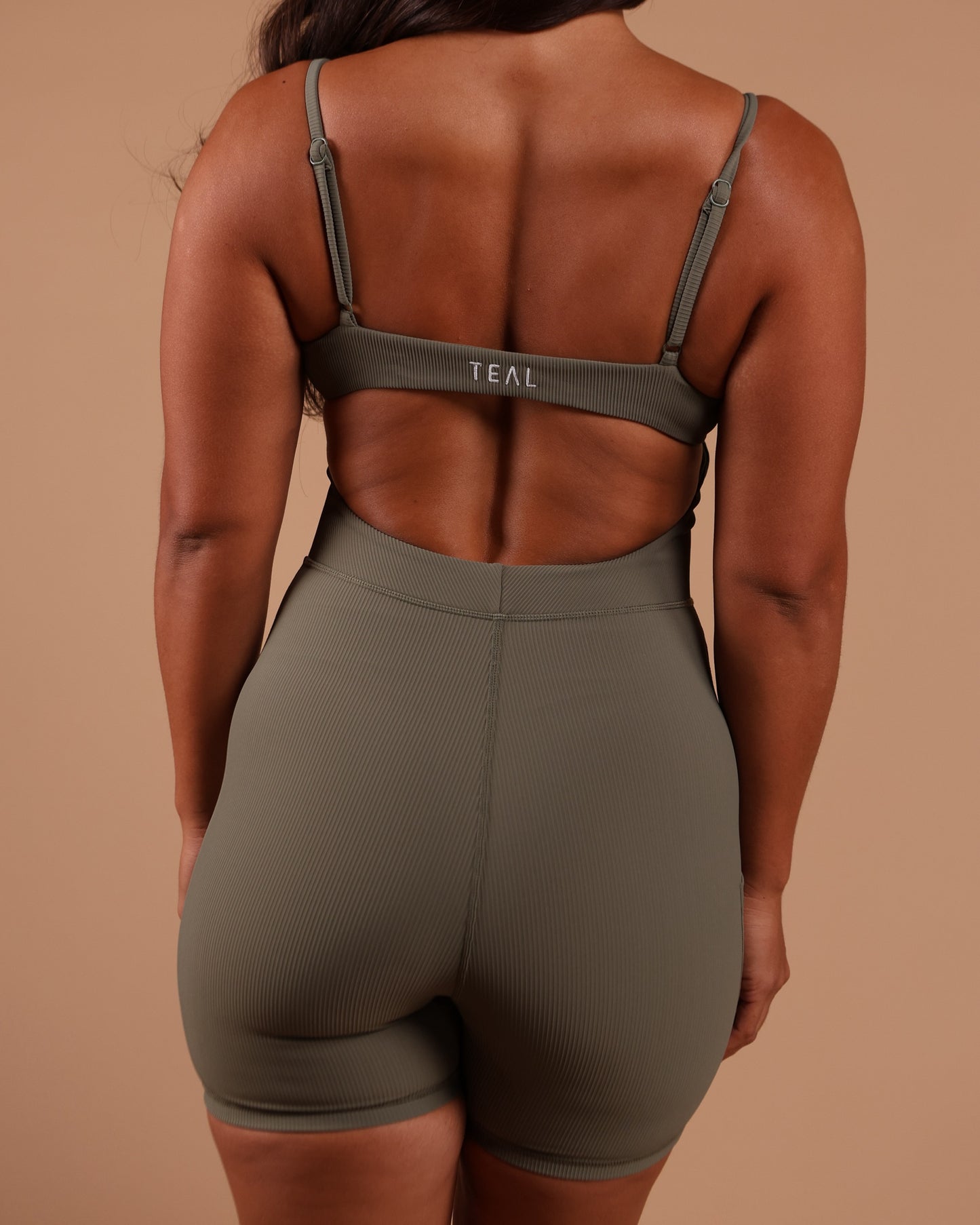 Kayla Jumpsuit in Ribbed Olive