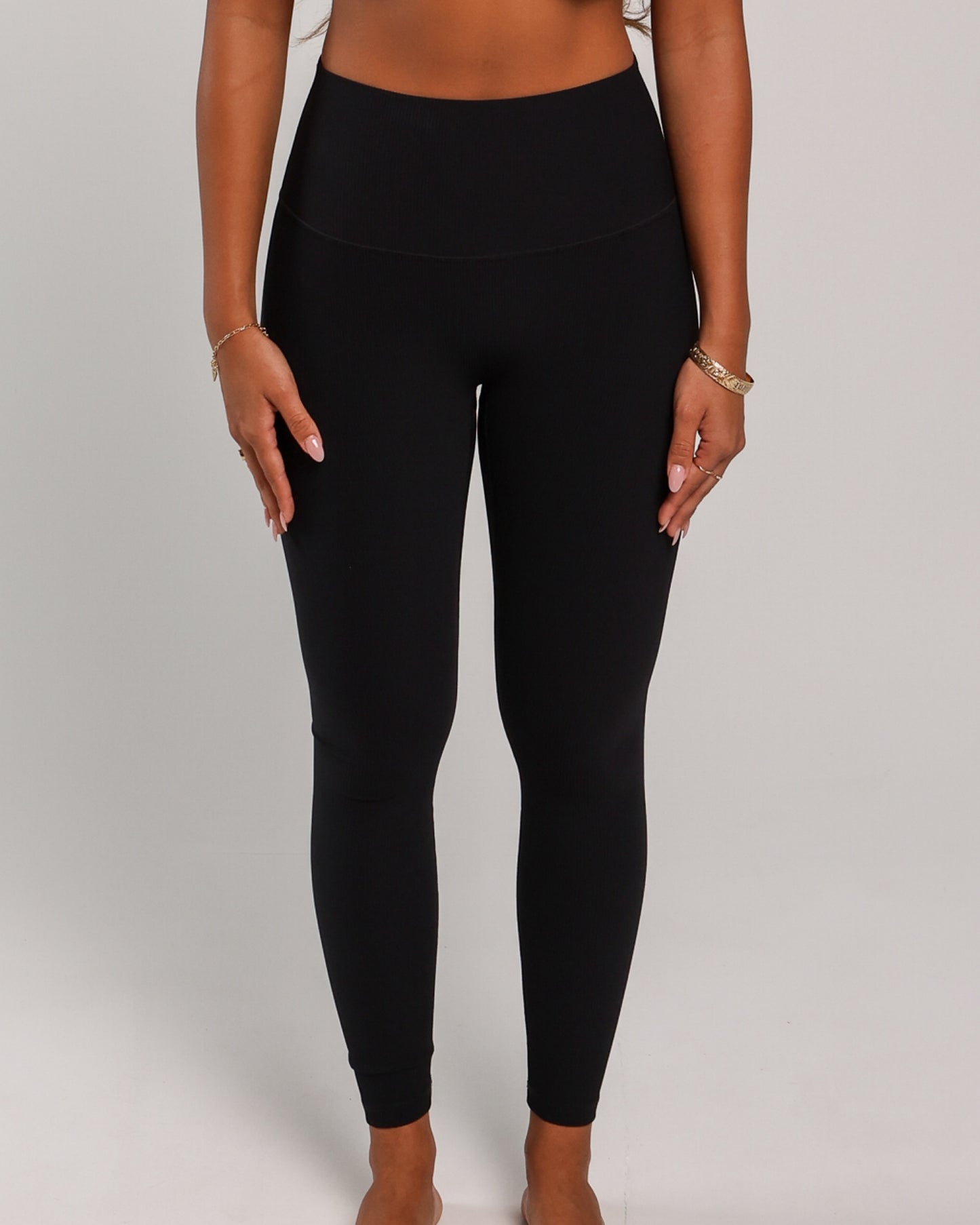 Essential Full Leggings in Ribbed Black