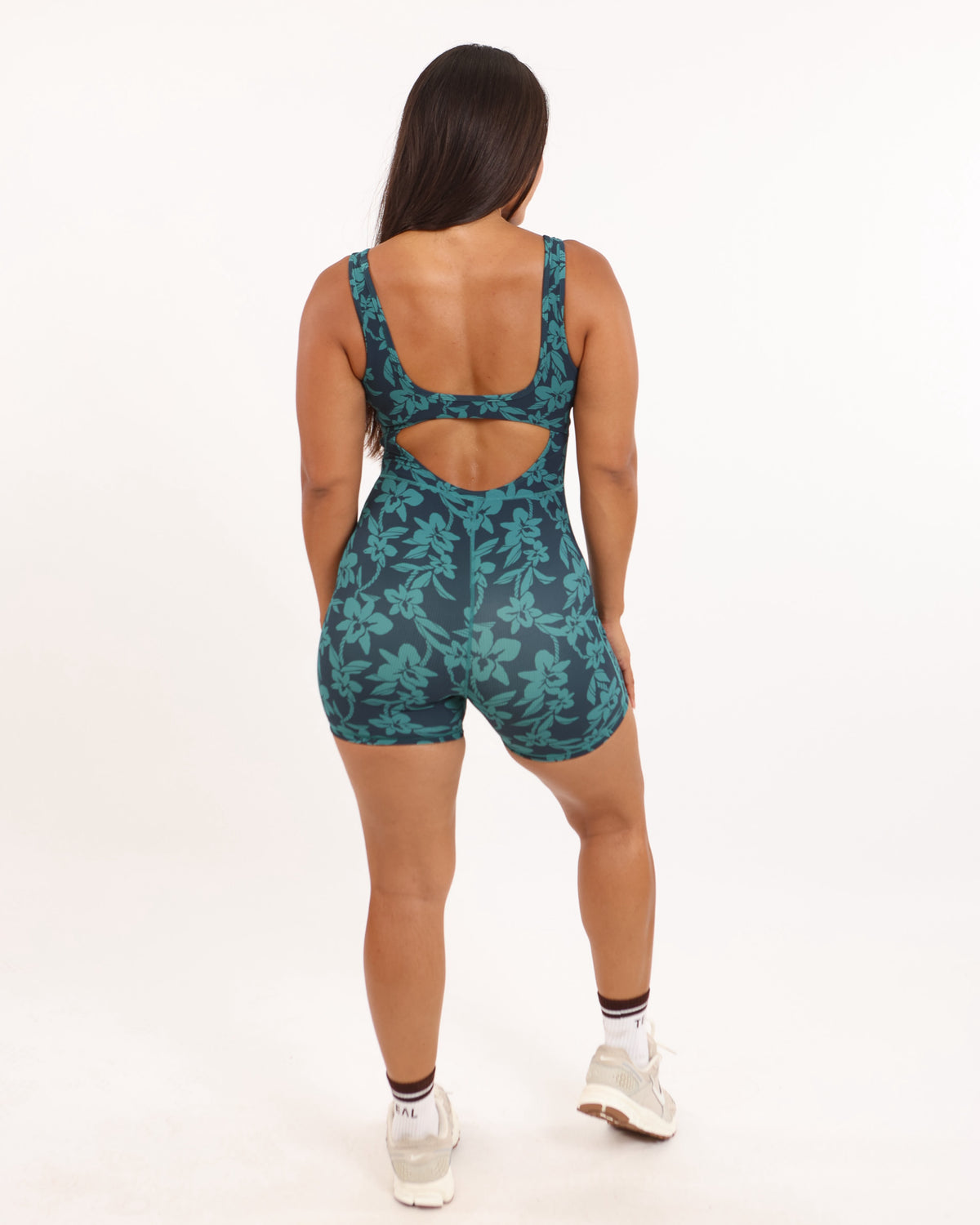 Aura Jumpsuit in Teal Orchid Lei