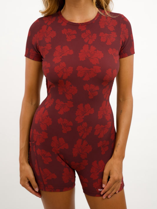 Luxe T-Shirt Jumpsuit in Orchid Dot Porto