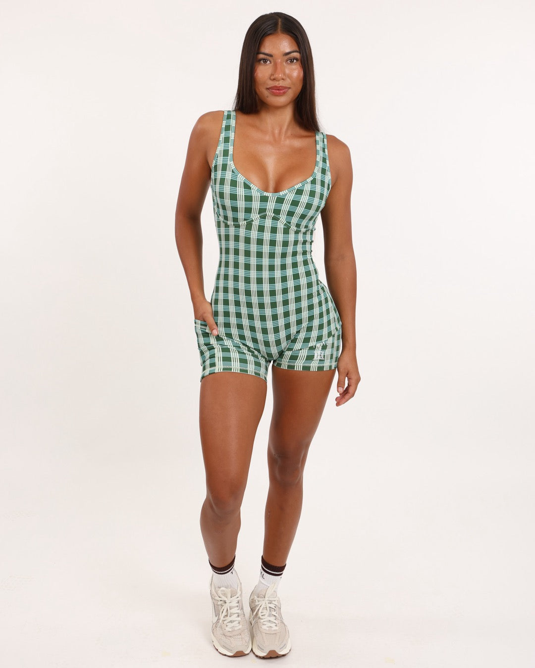 Aura Jumpsuit in UH Green Palaka