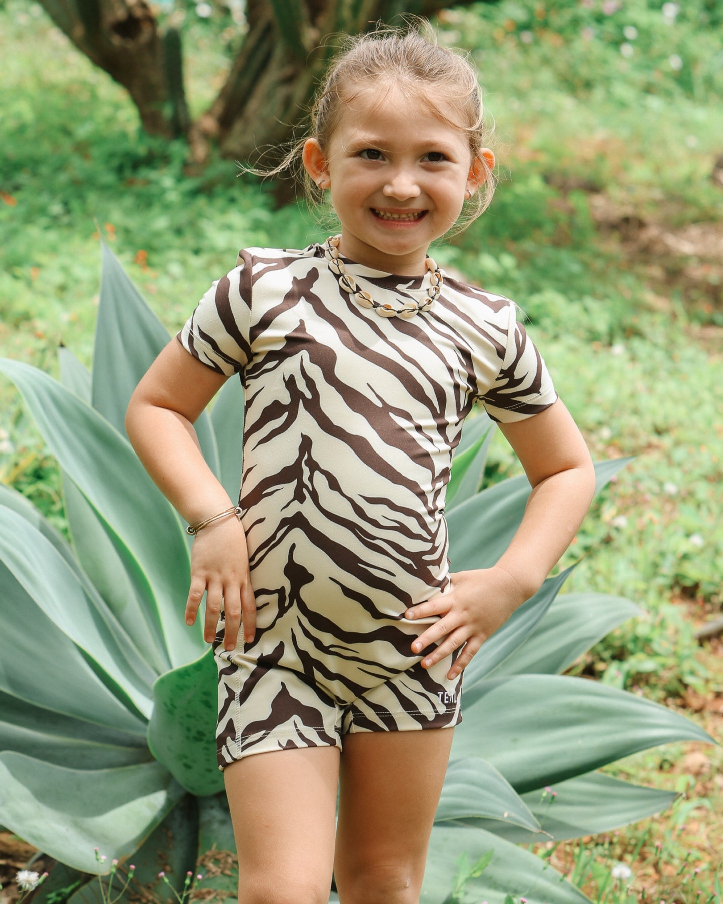 Mini T-Shirt Jumpsuit in Light Zebra