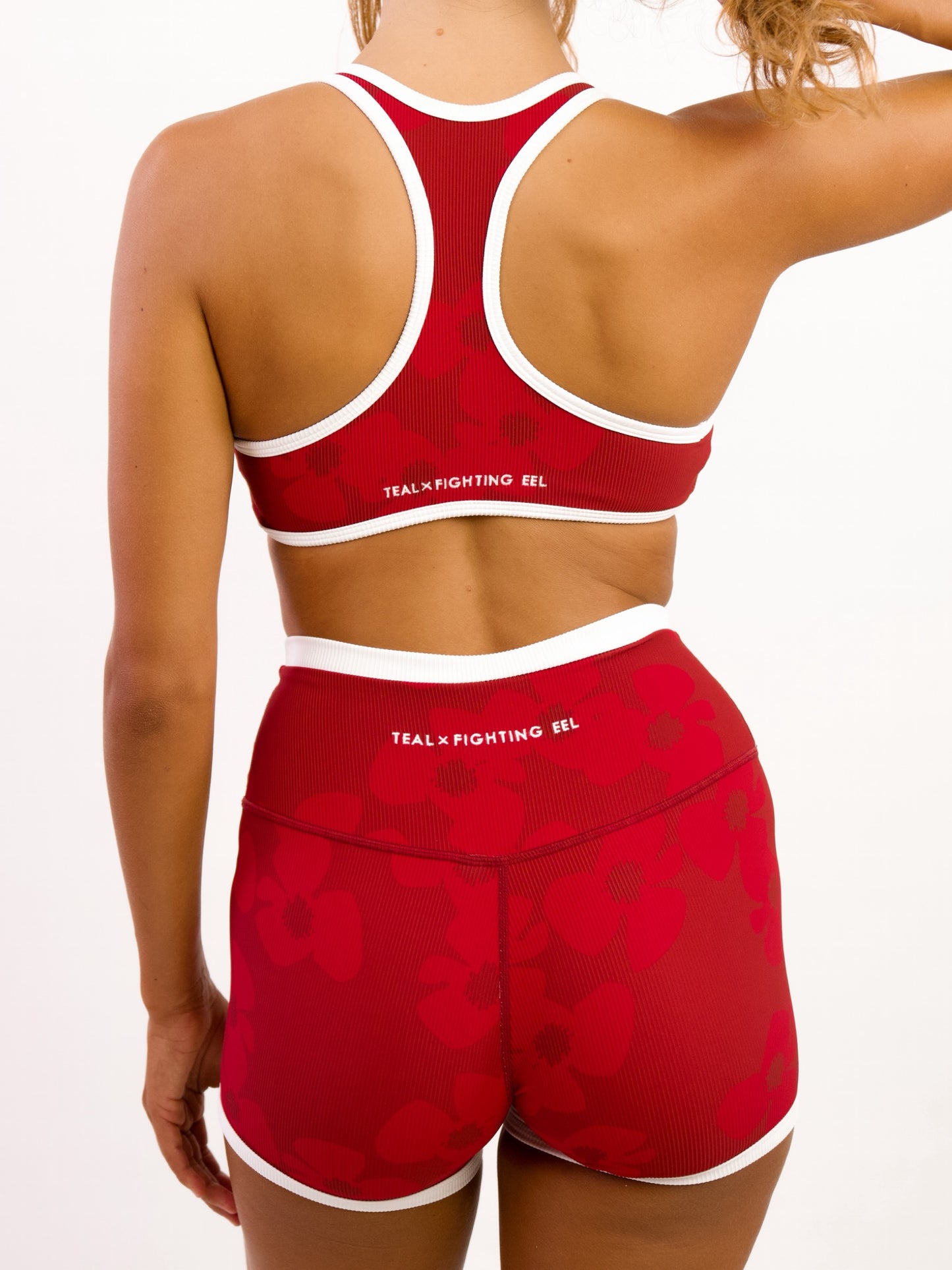 Essential 3" Biker Short in Zinnia Red Dahlia