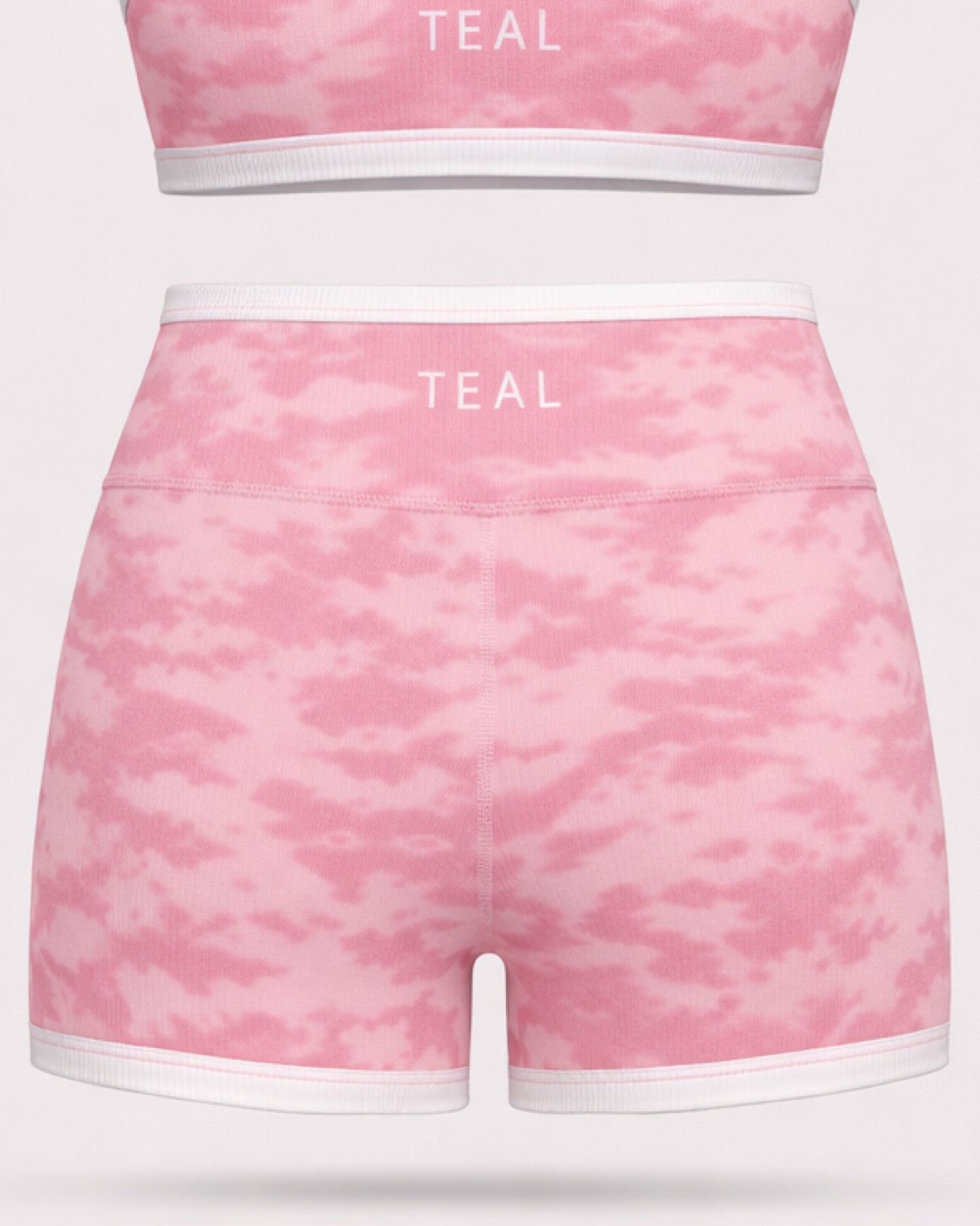 3" Biker Short in Ribbed Pink Shibori