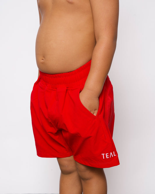 Boys Hybrid Short in Red