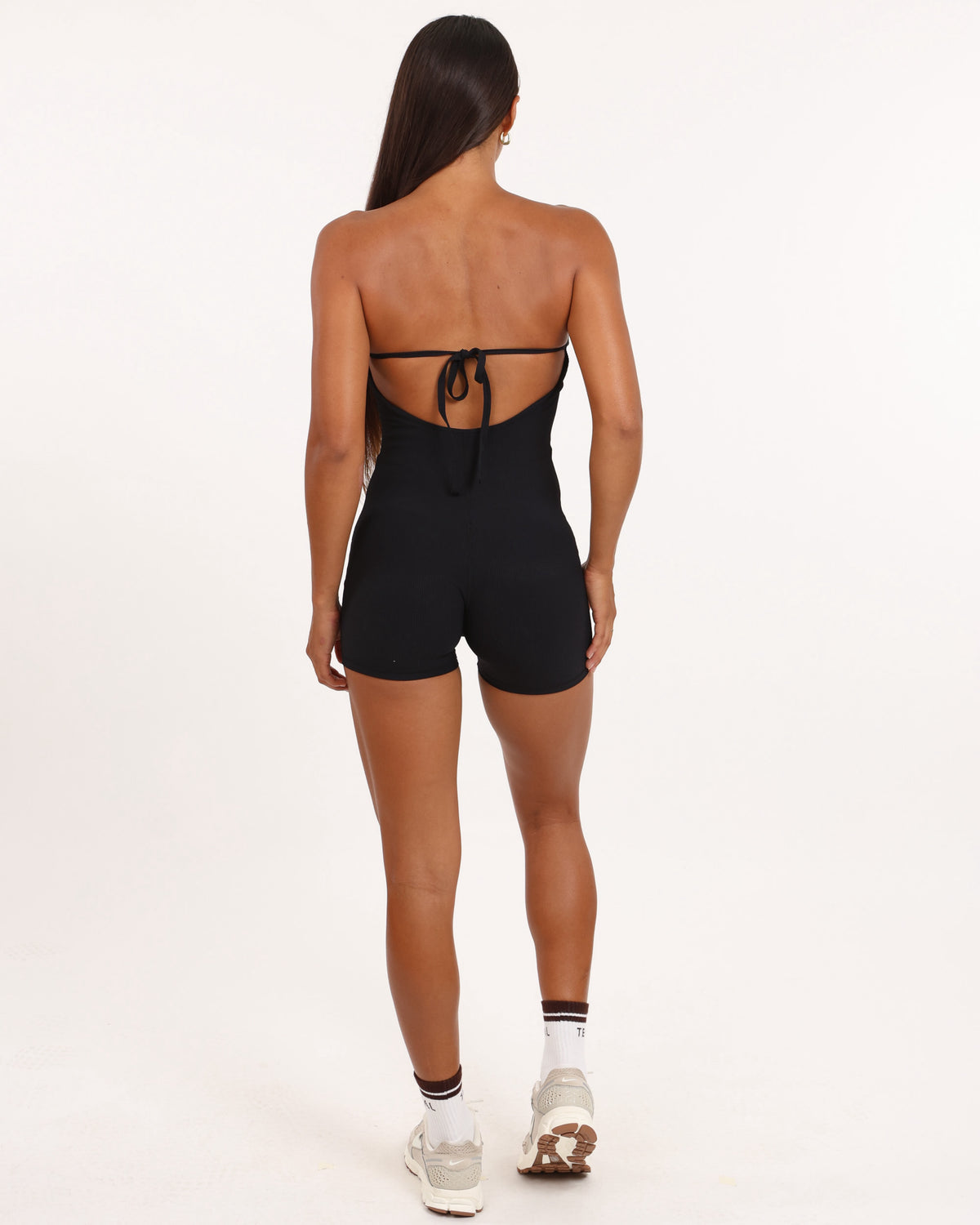 NEW Goldie Strapless Jumpsuit in Black Ribbed