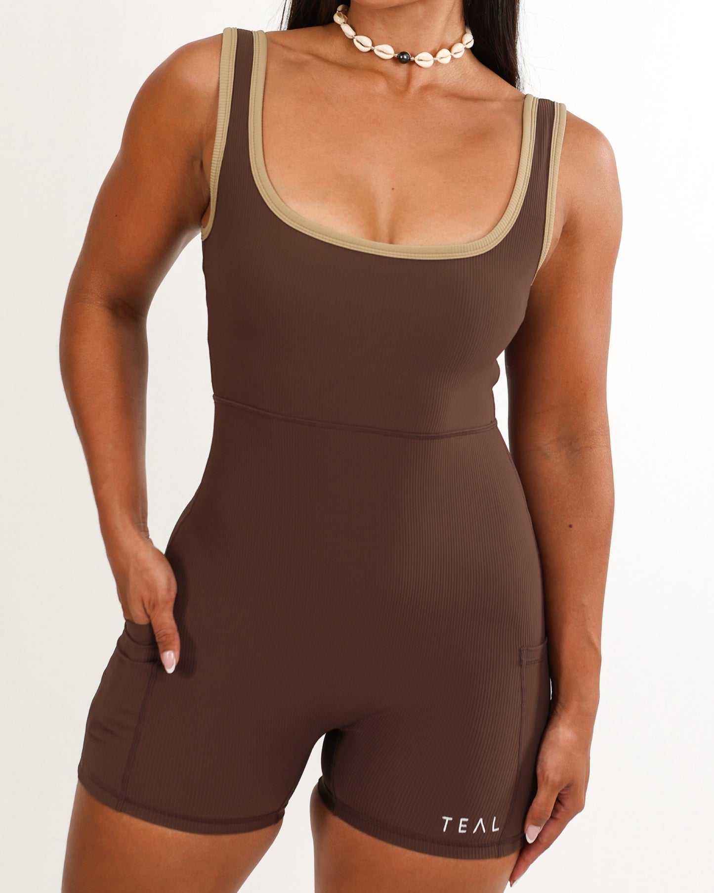 Britt Jumpsuit 2.0 in Ribbed Mocha