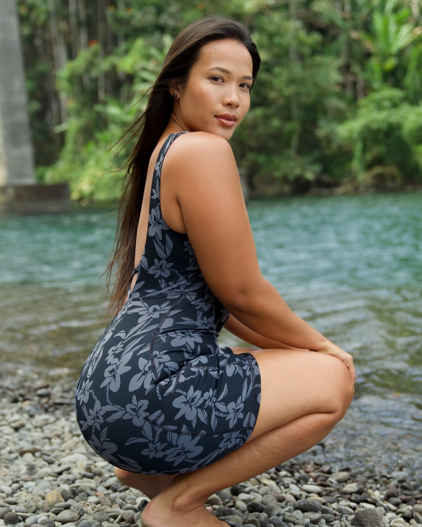 Lexbreezy Jumpsuit in Black Orchid Ti Leaf