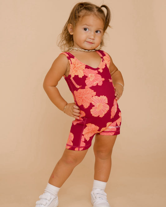 Mini Aura Jumpsuit in Hibiscus - Anemone
