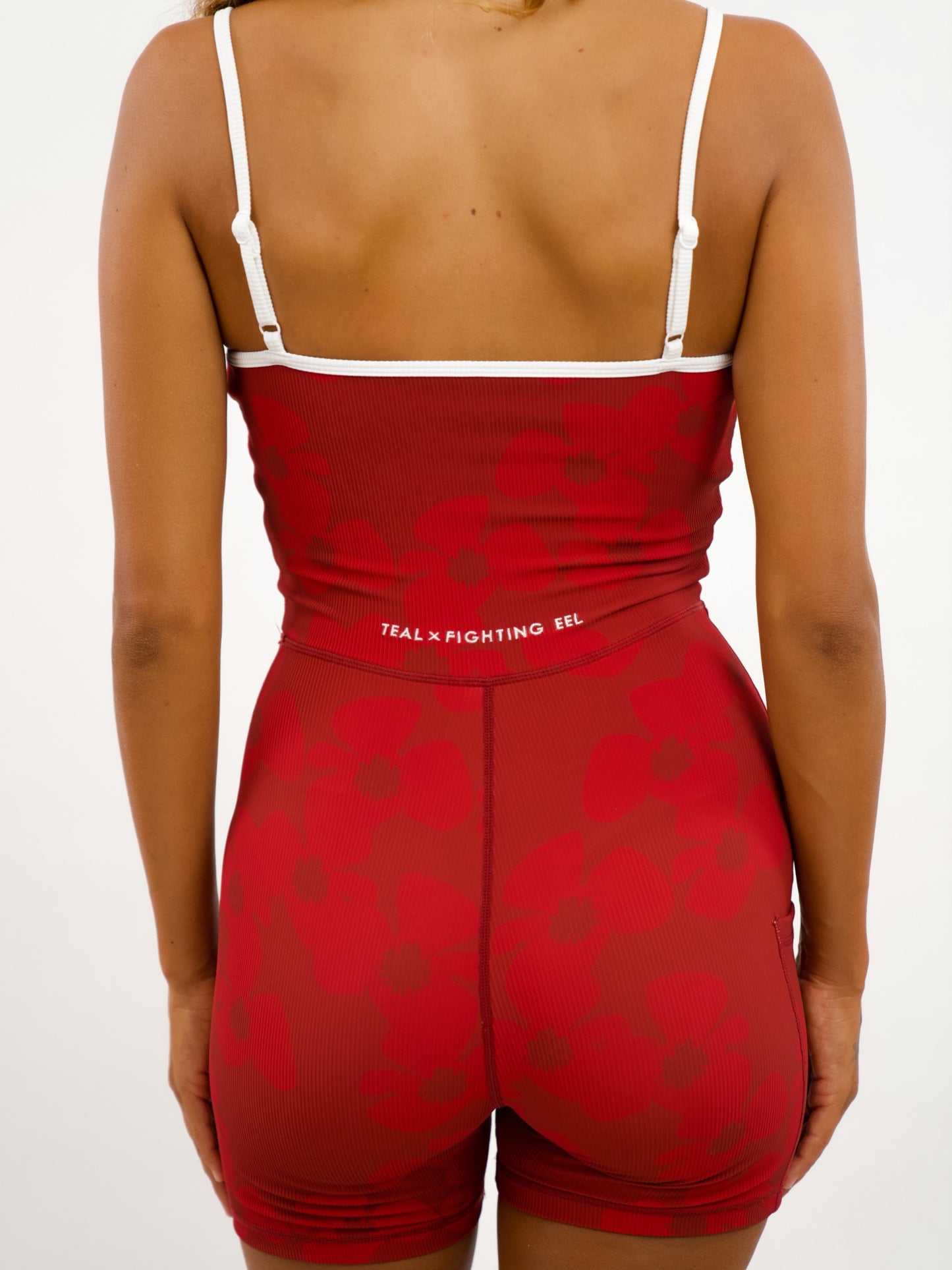 Kayla 2.0 Jumpsuit in Zinnia Red Dahlia w/ Trim