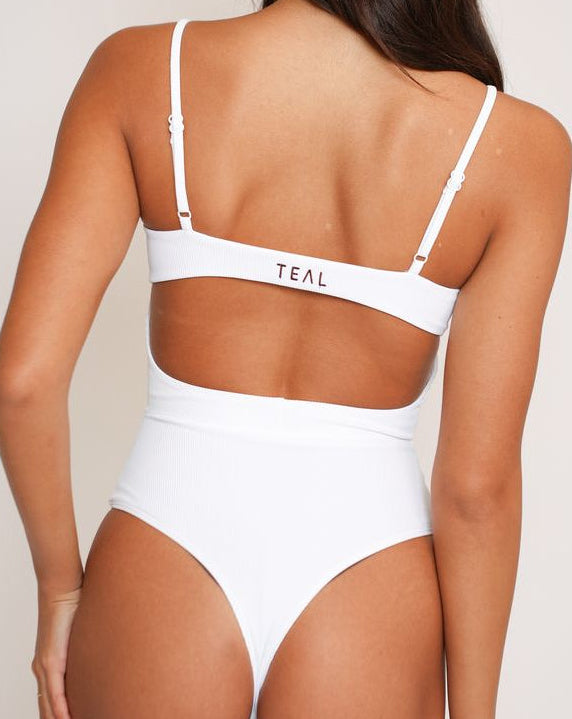 Kayla Bodysuit in Ribbed White