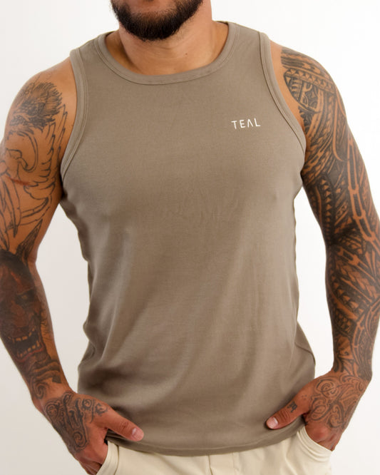 Everyday Men's Tank in Ribbed Khaki