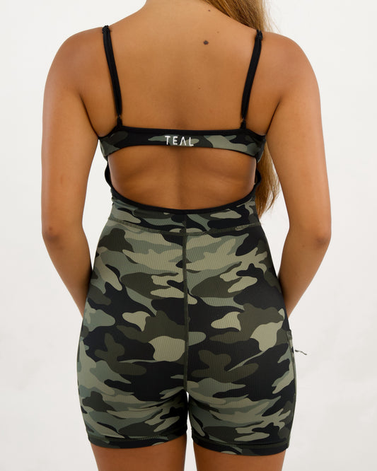 Kayla Jumpsuit in Green Camo