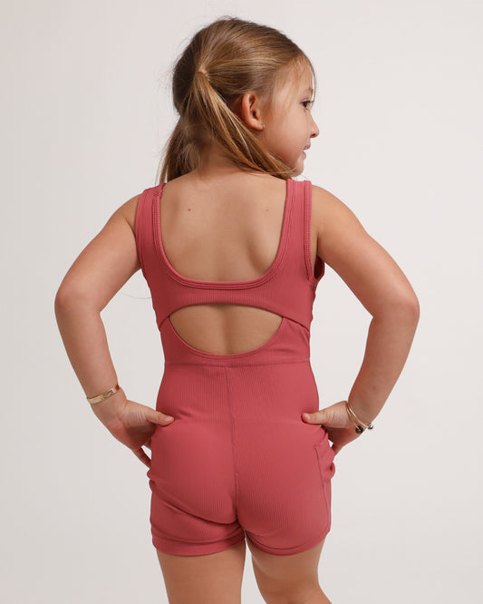 Mini Aura Jumpsuit in Coral Pink
