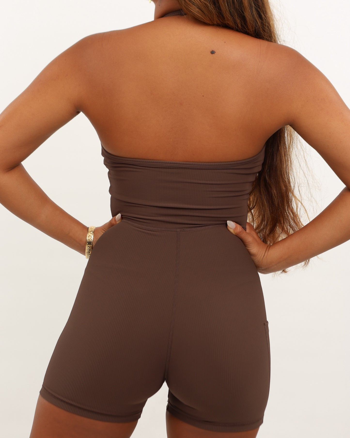 Lan Jumpsuit in Ribbed Mocha