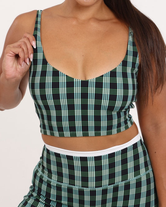 Ash Crop Tank in UH Black Palaka