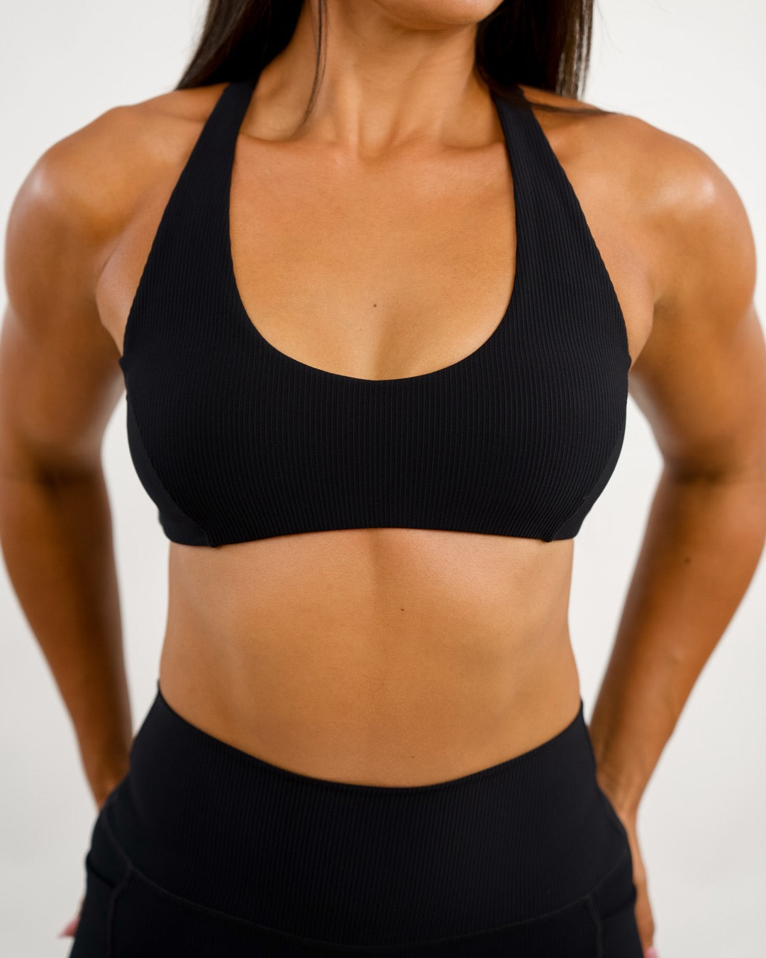 Agile Bra in Ribbed Black