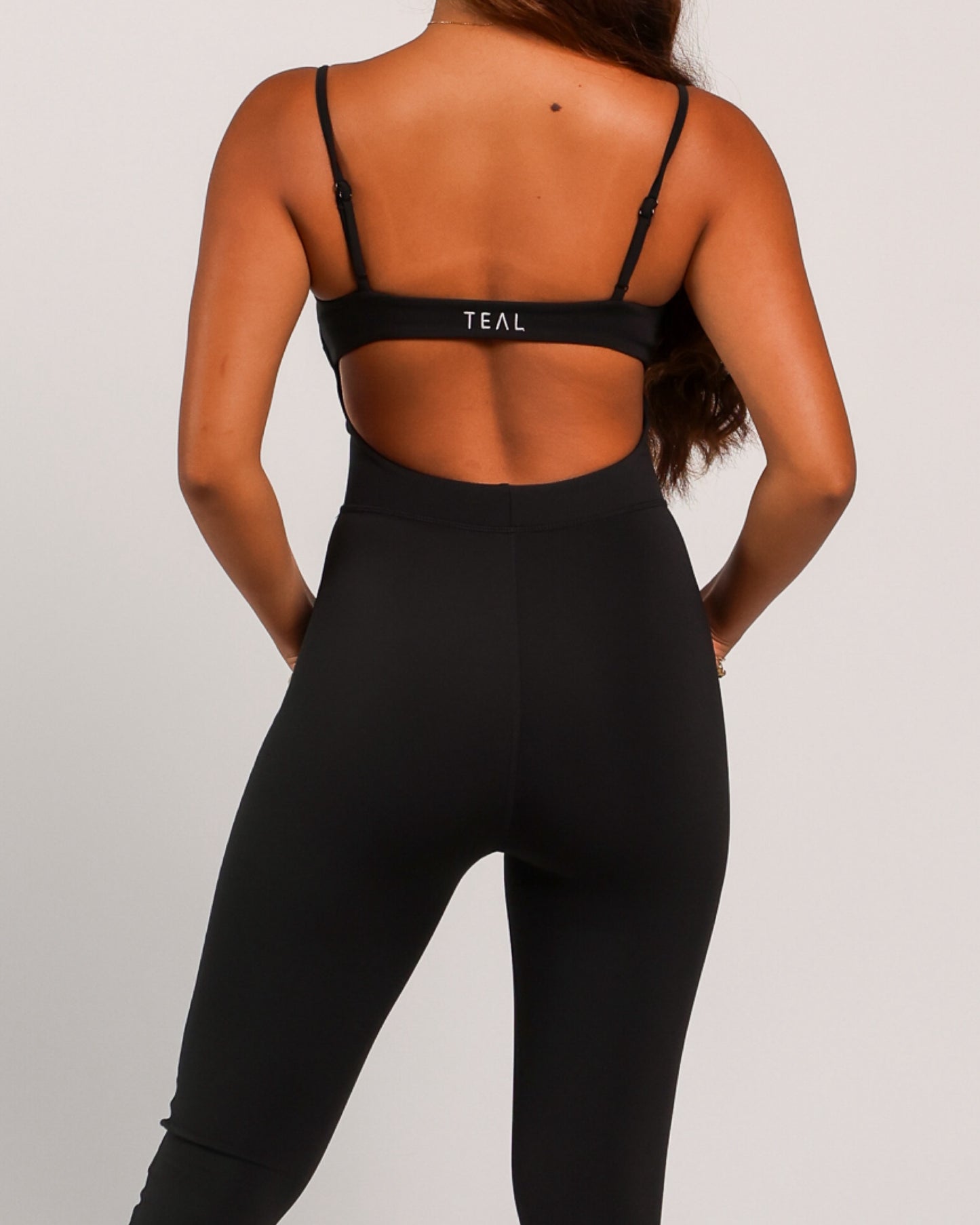Long Kayla Jumpsuit in Smooth Black