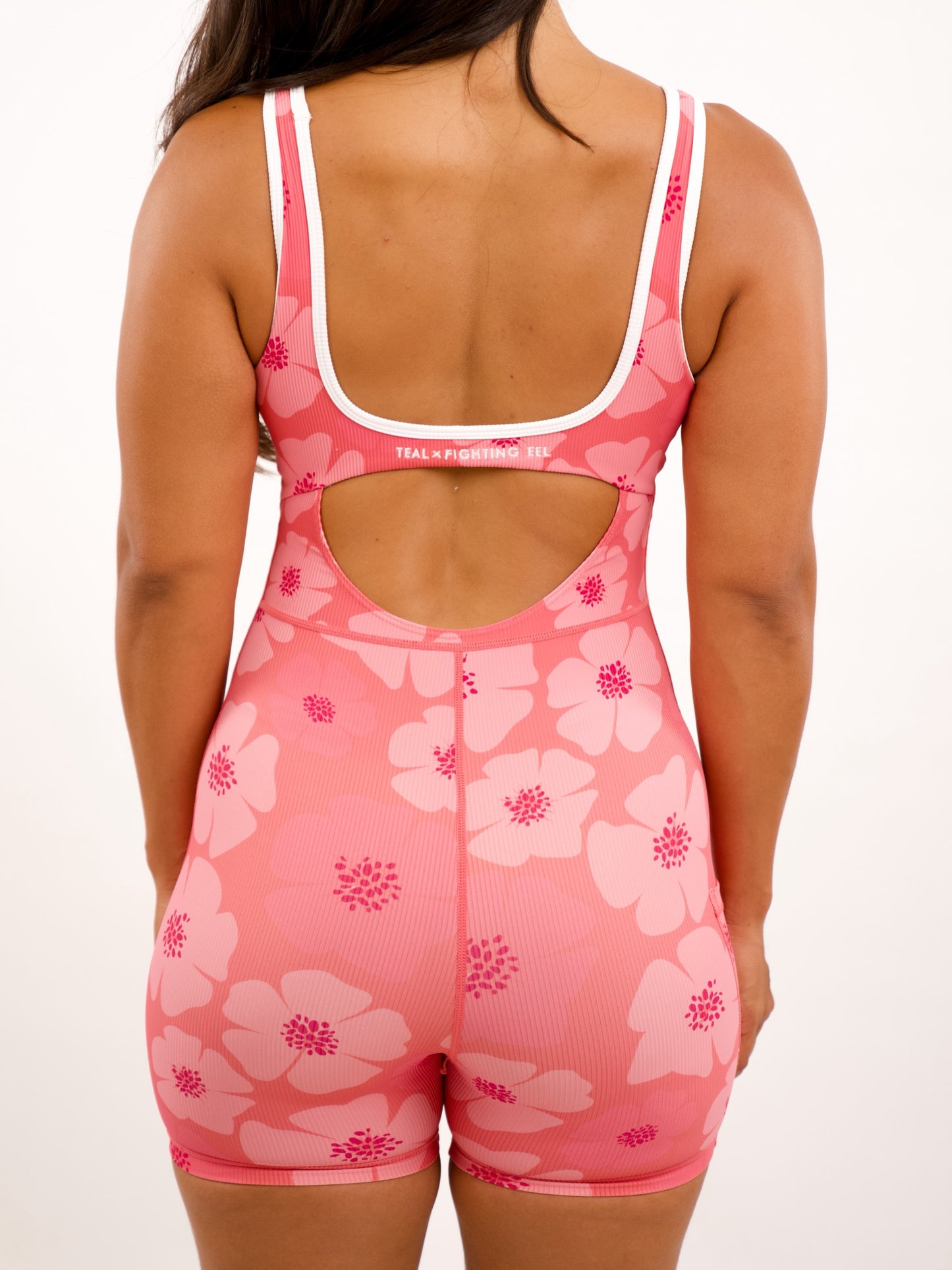 Aura Jumpsuit in Floral Burst Rose w/ Trim