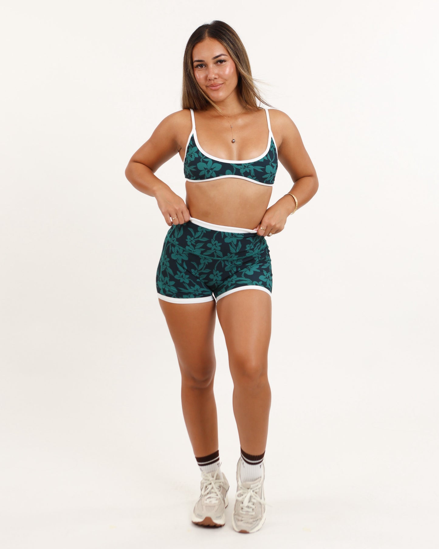 Liv Micro Top in Teal Orchid Lei