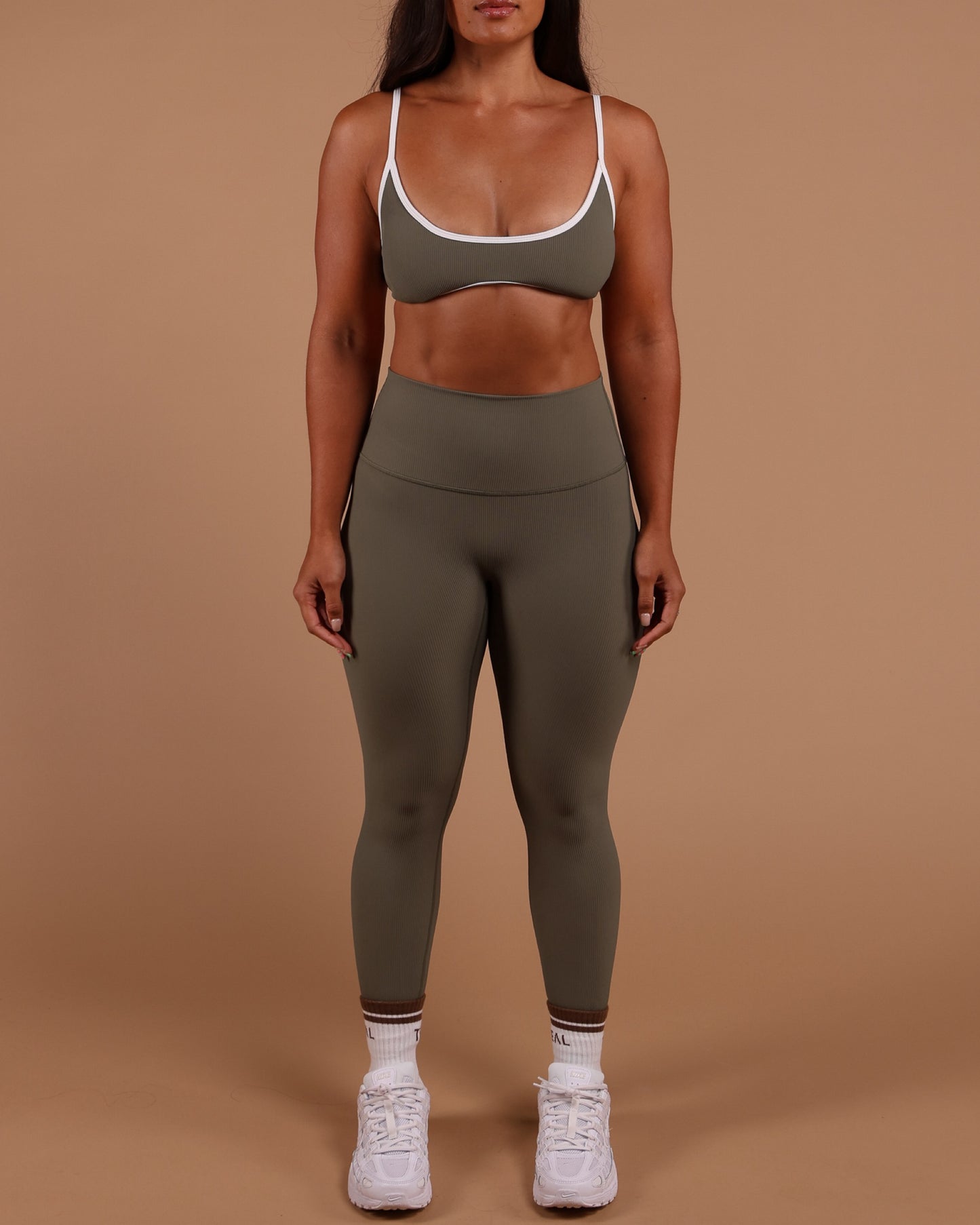 Essential Full Leggings in Ribbed Olive