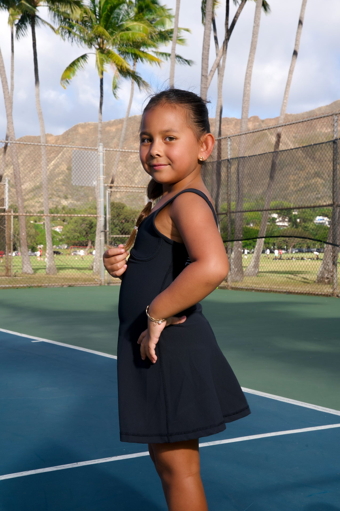 Mini Aura Dress in Ribbed Black