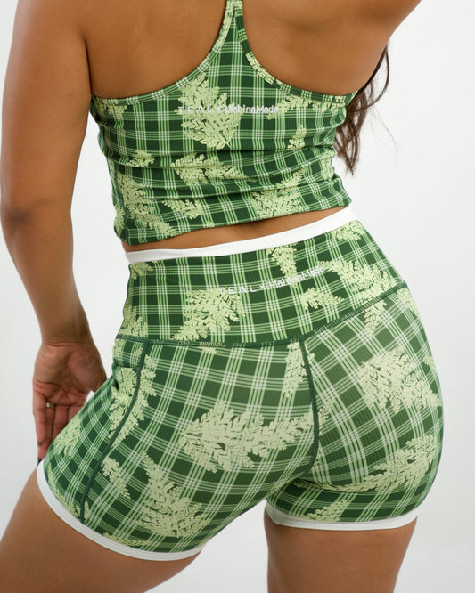 Essential 4.5" Biker Short in Green Palapalai