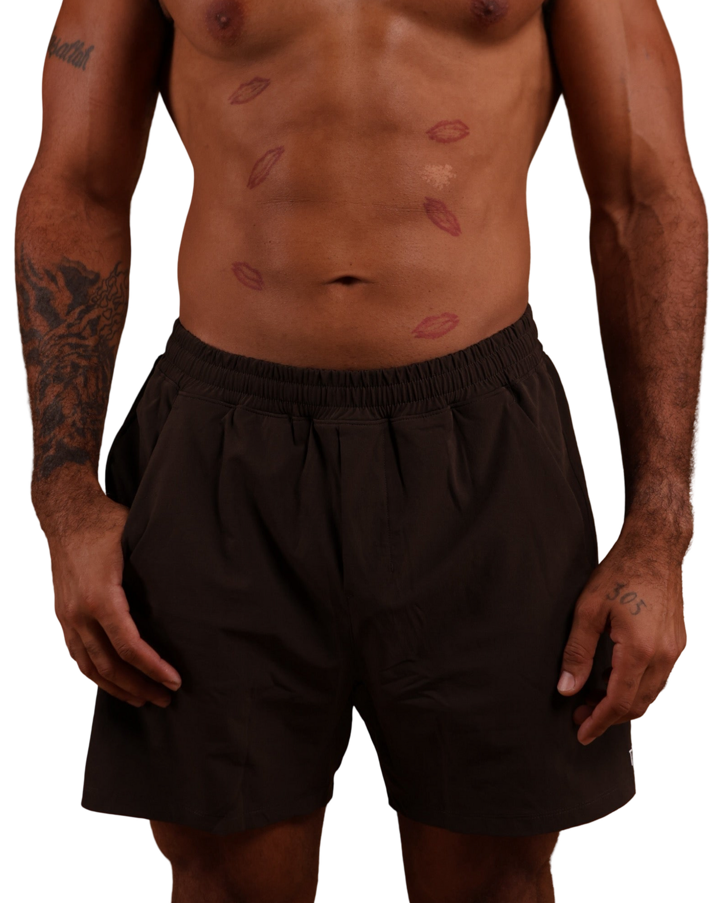 Luxe Hybrid 5” Men's Shorts in Mocha with lining