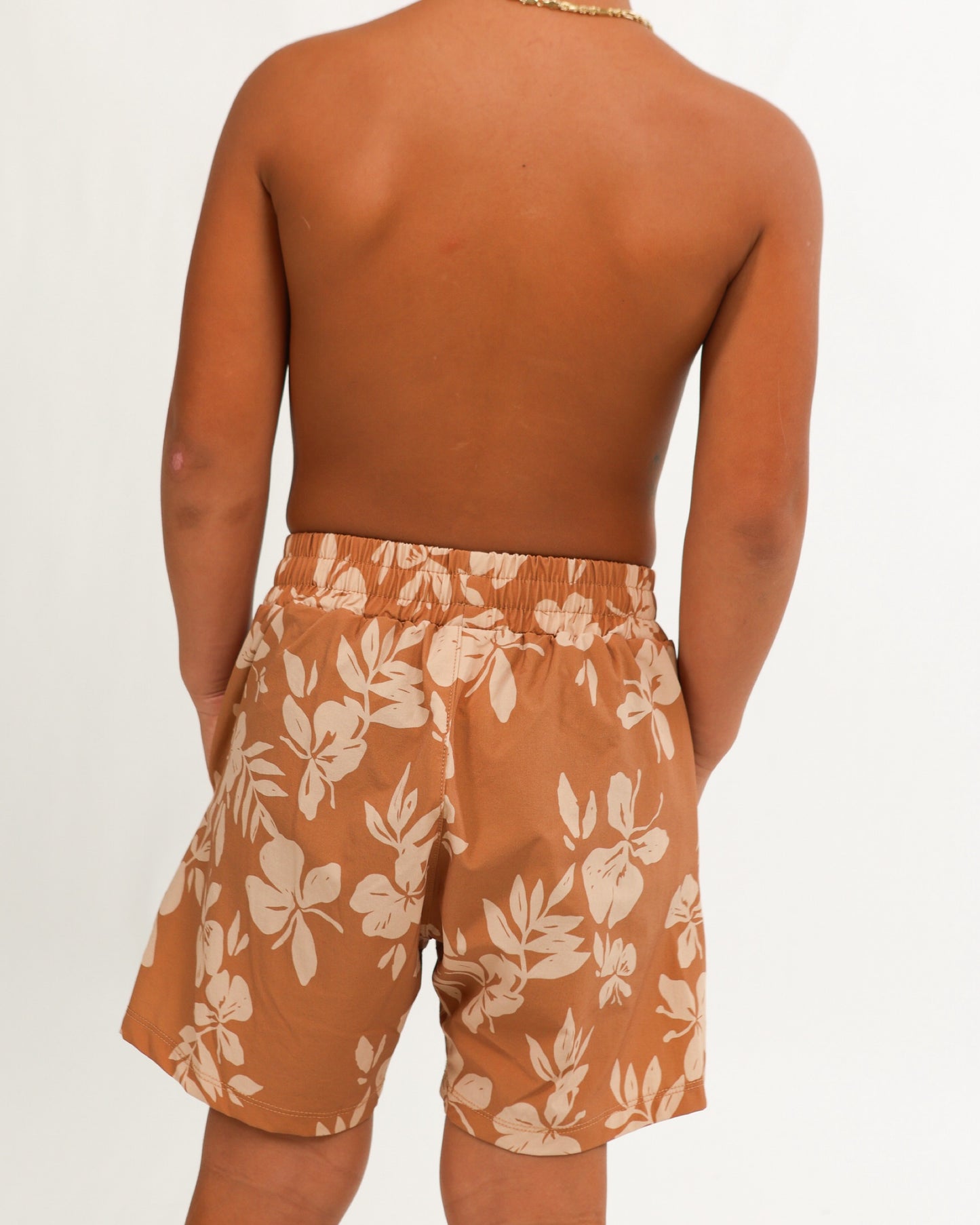 Luxe Hybrid Boy's Shorts in Okika Saddle