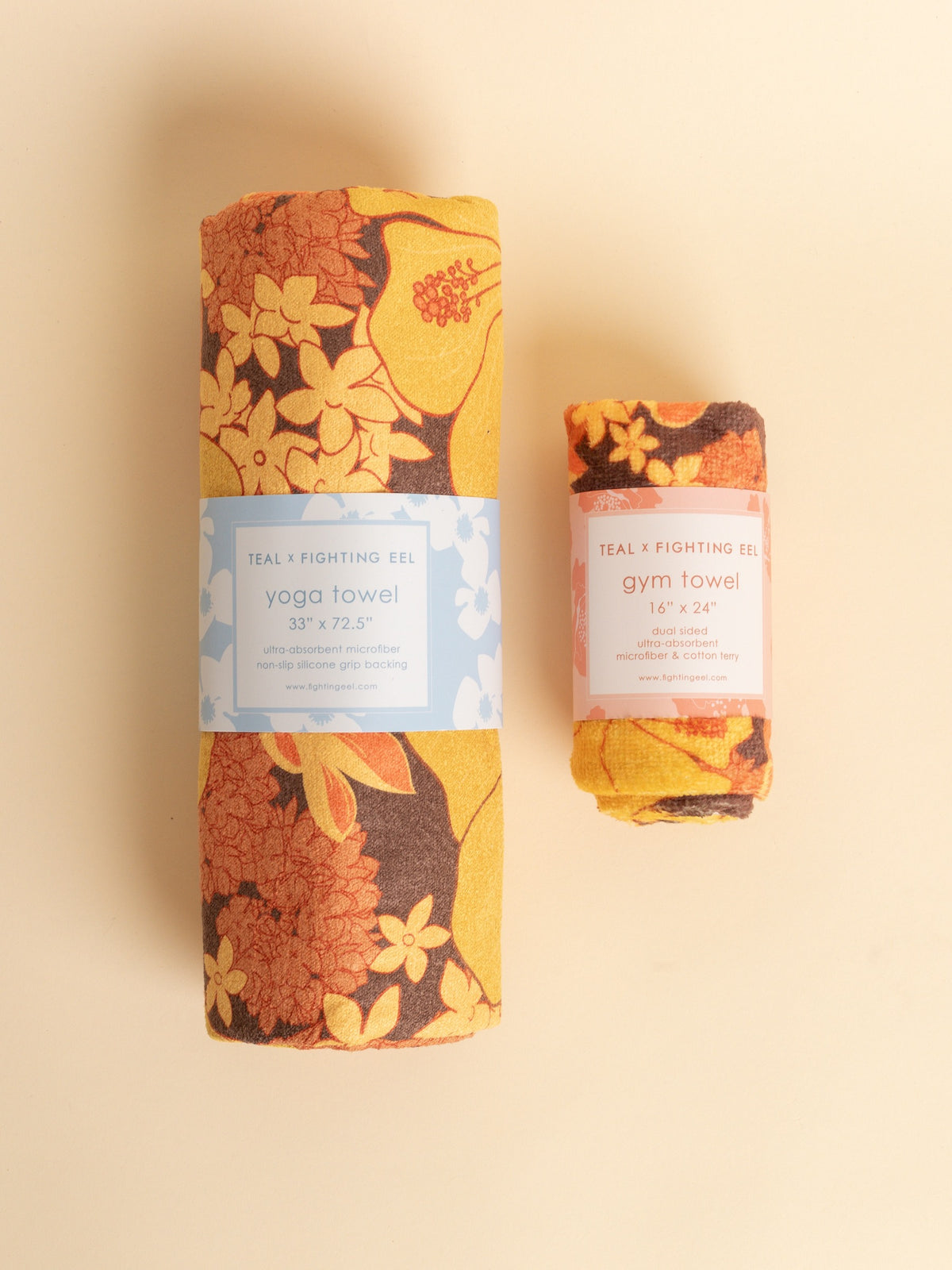 TEAL x FE Yoga Grip Towel in Retro Bloom Sunshine