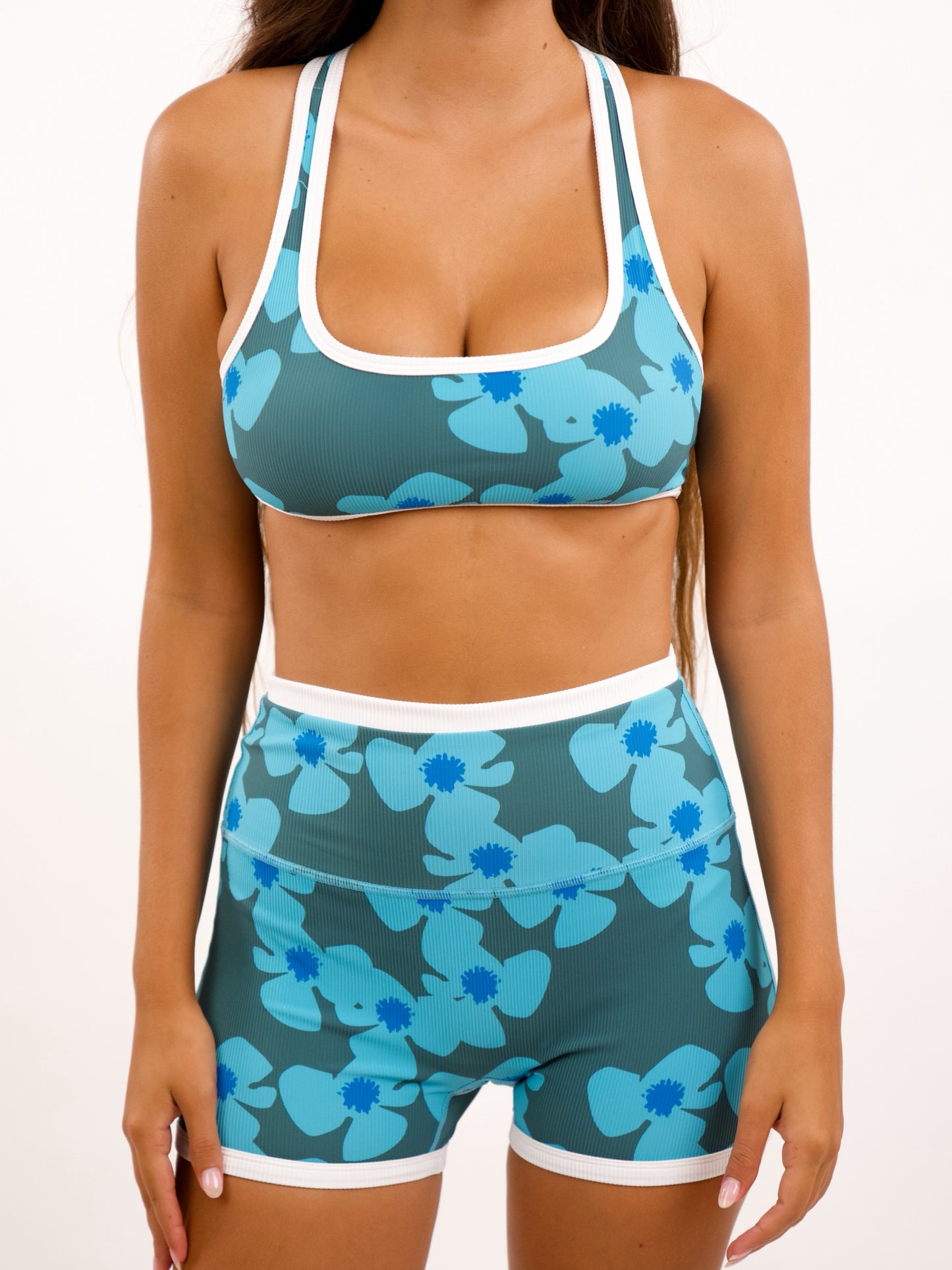 Racer Back Top in Zinnia Maui Blue
