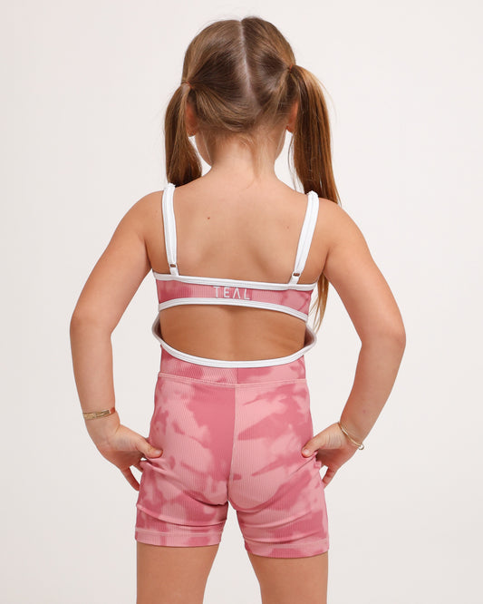 Mini Kayla Jumpsuit in Pink Shibori