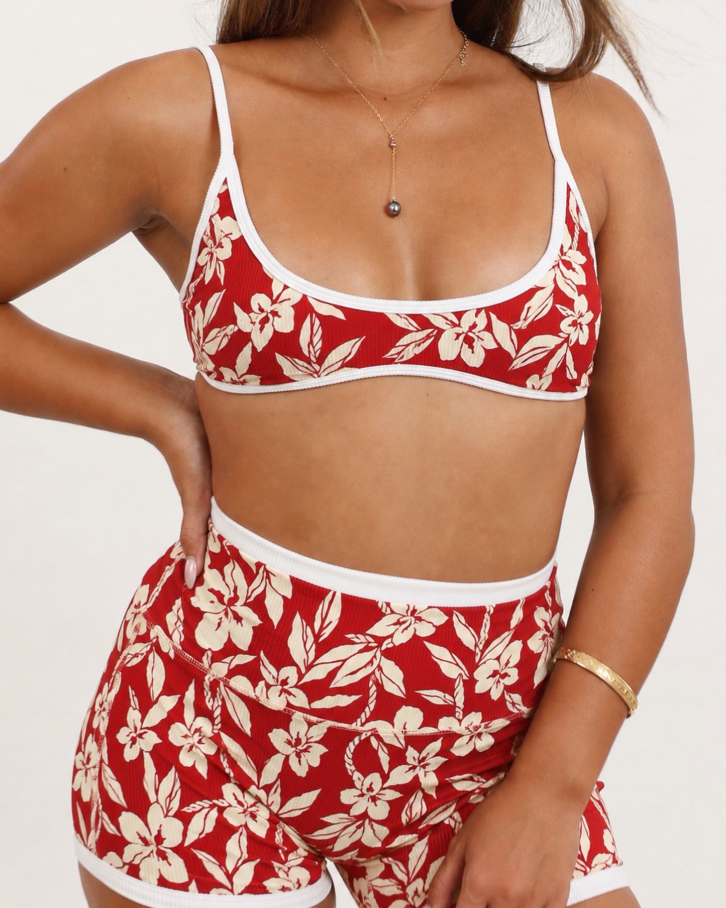 Liv Micro Top in Red Orchid Lei