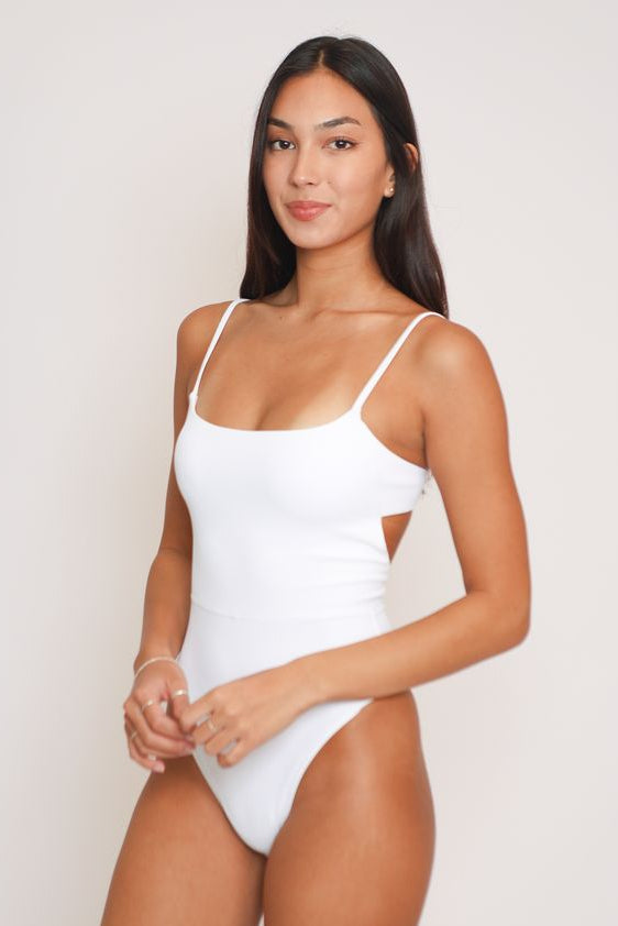 Kayla Bodysuit in Ribbed White