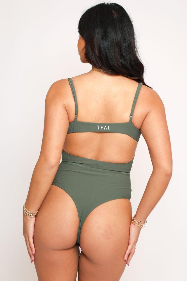 Kayla Bodysuit in Ribbed Olive