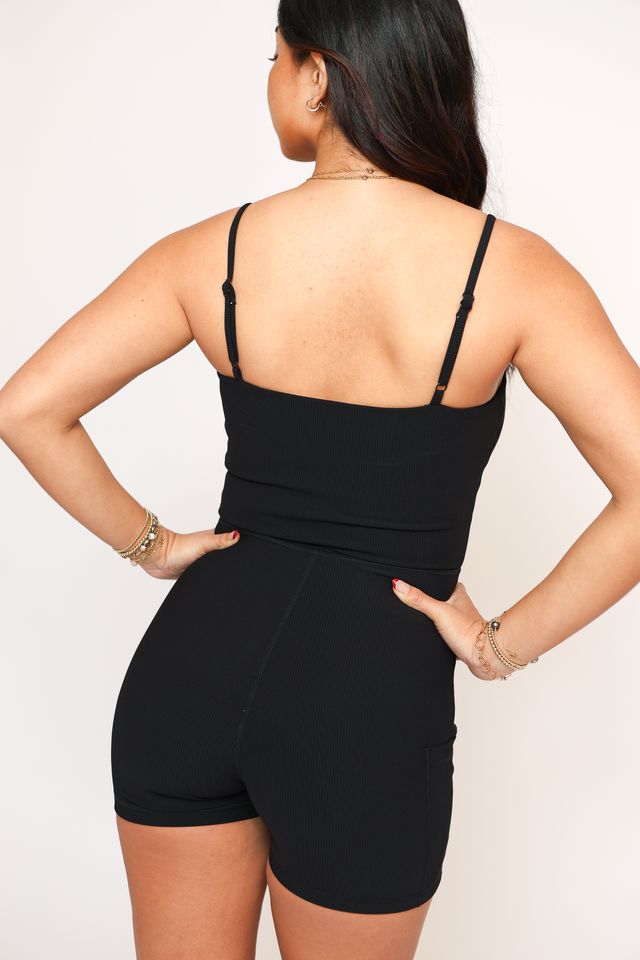 Kayla Jumpsuit 2.0 in Ribbed Black
