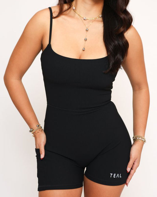 Kayla Jumpsuit 2.0 in Ribbed Black